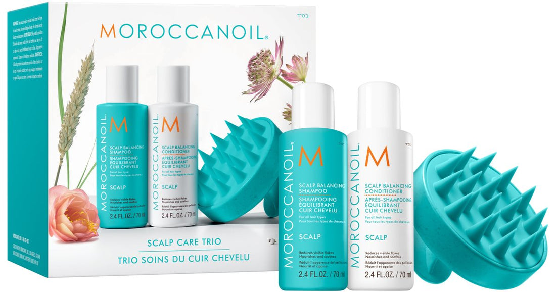 Moroccanoil Set Scalp Discovery Set para cuero cabelludo graso contra la caspa 3 piezas