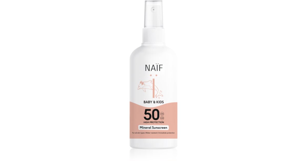 Naif Baby &amp; Kids Mineral SPF 50 spray solaire protecteur pour enfants 175 ml