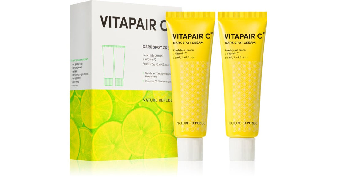 NATURE REPUBLIC Vitapair C ダーク スポット クリーム イルミネーティング クリームジェル、色素沈着過剰肌用 2x50 ml