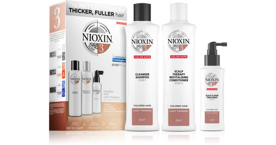 Nioxin Συστήματος 3 Χρώμα Χρηματοκιβώτιο δώρου για βαμμένα μαλλιά 3 τεμ