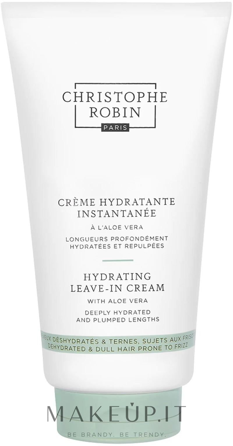 Crema capelli idratante con Aloe, senza risciacquo Christophe Robin Moisturizing Hydrating Leave-In Cream With Aloe Vera 150 ml