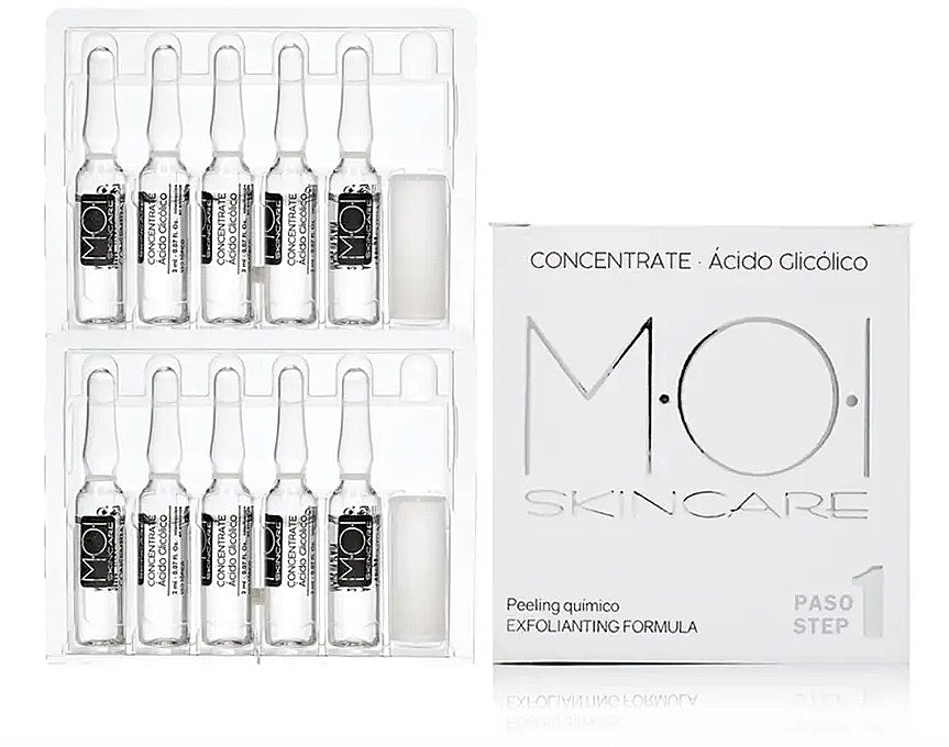 Fiale per il viso con acido glicolico MOI Glycolic Acid Facial Ampoules 10 x 2 ml