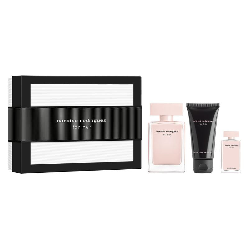 Narciso Rodriguez Narciso Rodriguez for Her Gift Set EDP 50 ml, lozione corpo 50 ml e miniatura EDP 7,4 ml 50ml
