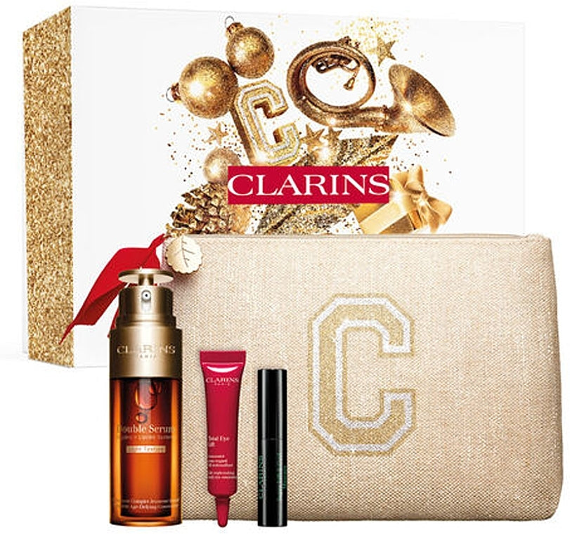 Set Clarins (ser/50ml + eye/cr/8ml + mascara/3ml + bag/1pc)