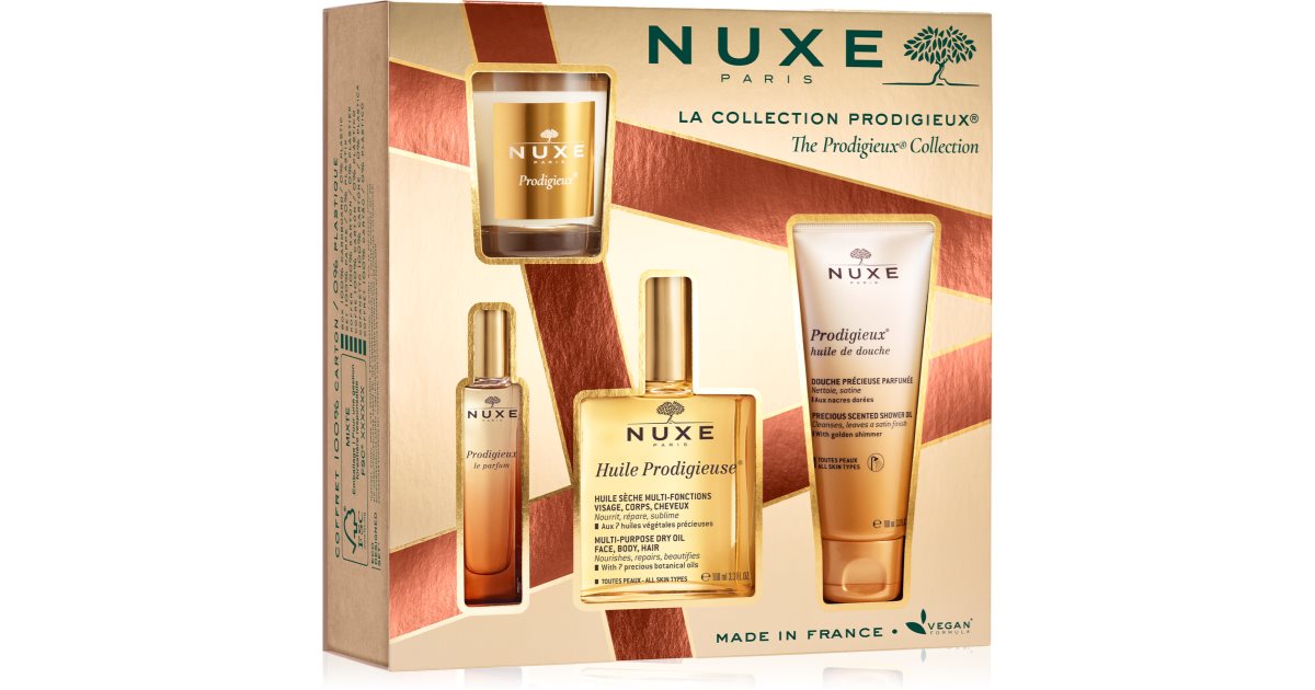 Nuxe Prodigieux Collection 礼盒（脸部、身体、头发）4 件