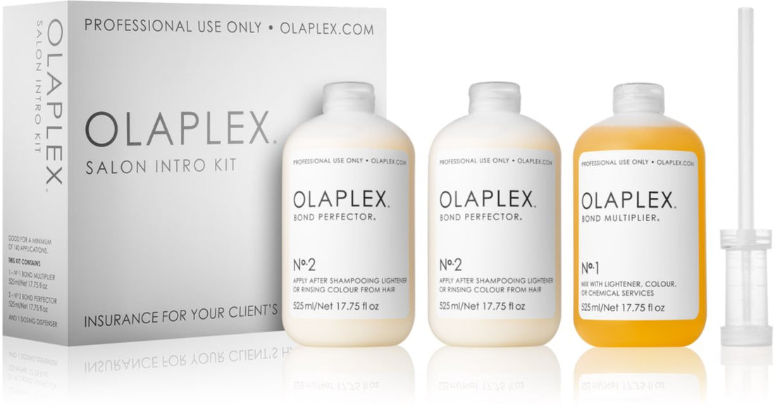 طقم صالون احترافي Olaplex (للشعر المصبوغ والتالف) للاستخدام الاحترافي 3 قطع