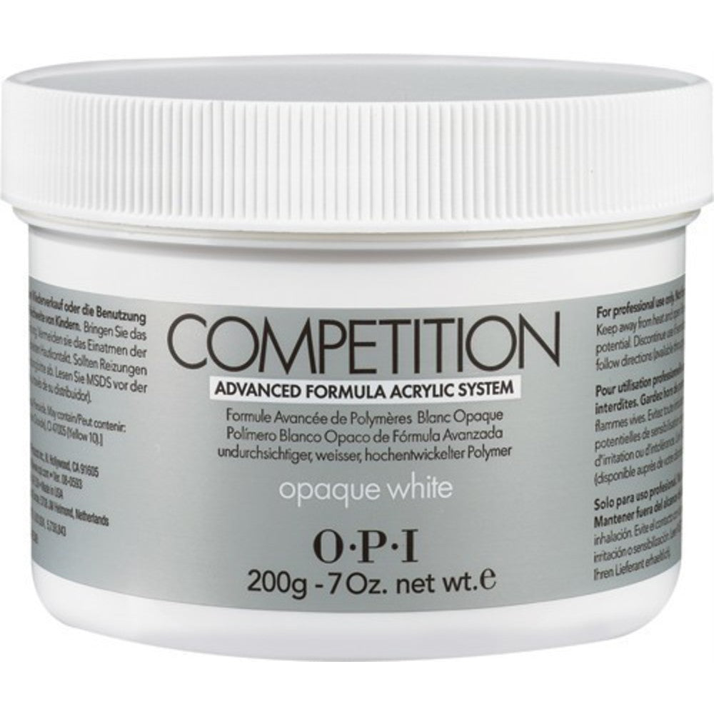 Opi Competition Polvere Acrilica per Unghie Bianco Opaco 200 g