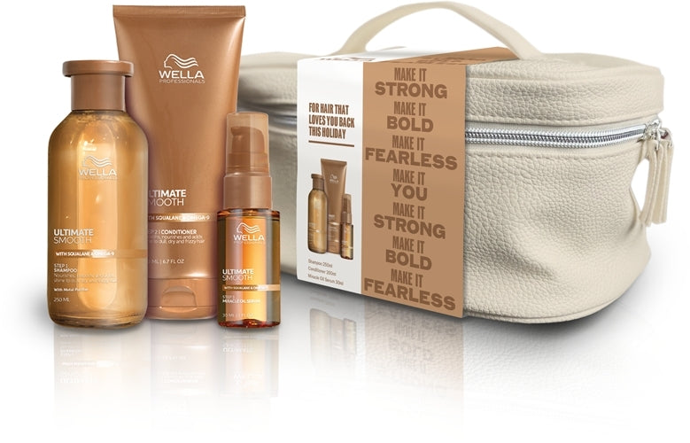 Set Wella Professionals Ultimate Smooth (shmp/250ml + cond/200ml + oil/ser/30ml + bag)