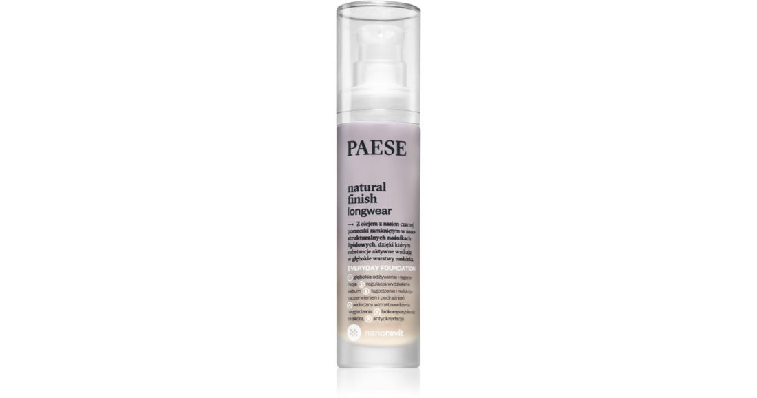 Paese Nanorevit long-lasting nourishing foundation color 02 Porcelain 30 ml