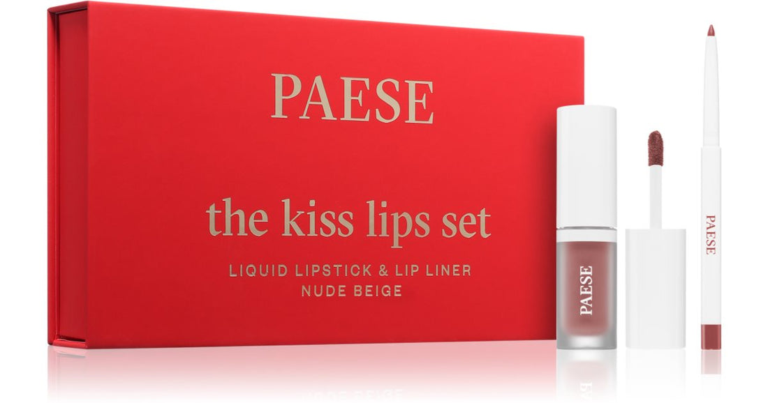 Paese Kiss Set -huulipuna- ja -kynälahjapakkaus