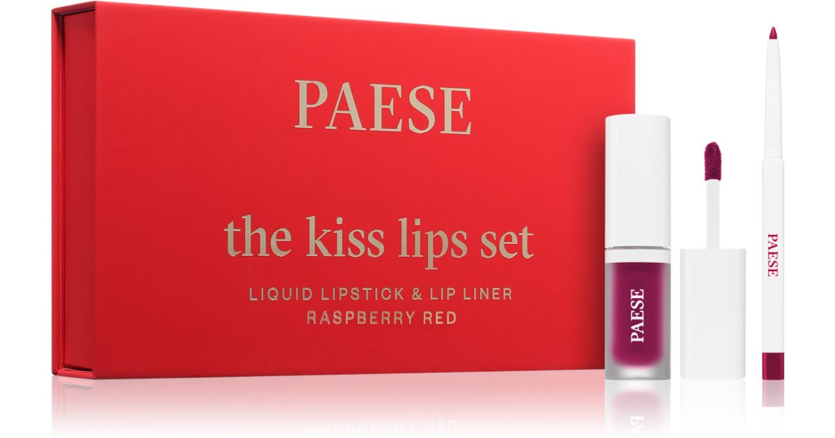 Paese ה-Kiss Lips Set Raspberry Red קופסת מתנה 05