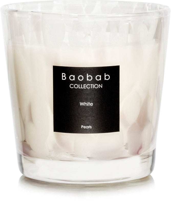 Baobab Collection Pearls White duftlys 8 cm 