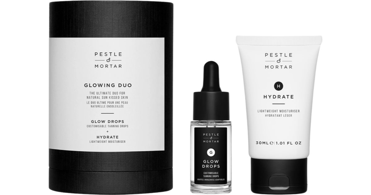 Pestle &amp; Mortar The Glowing Duo gaveæske med selvbruner effekt 45 ml