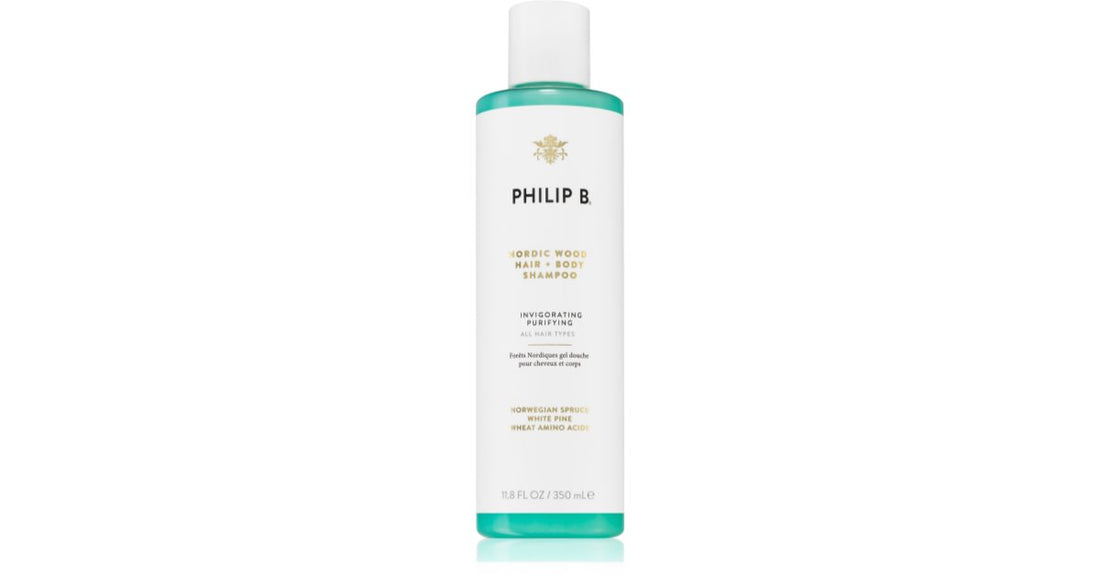 Philip B. Bílý Label Nordic Wood Cleansing Shampoo na tělo a vlasy 350 ml