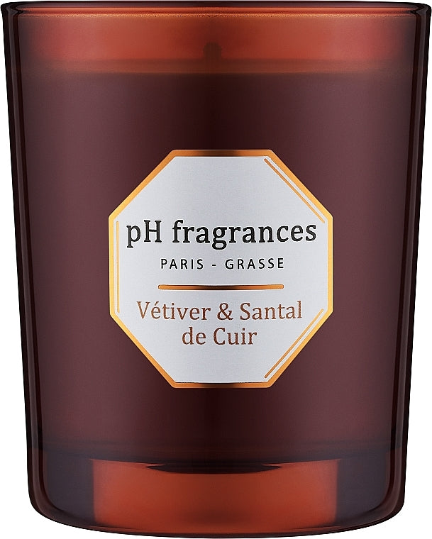 pH Fragrances Vetiver &amp; Santal De Cuir Candela profumata 180 g
