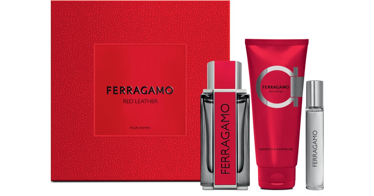 Dárková sada Ferragamo Red Leather pro muže