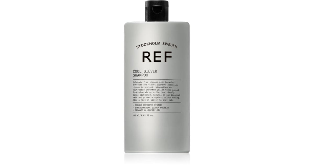 REF Cool Silver Delicado champú neutralizador de plata para tonos amarillos 285 ml