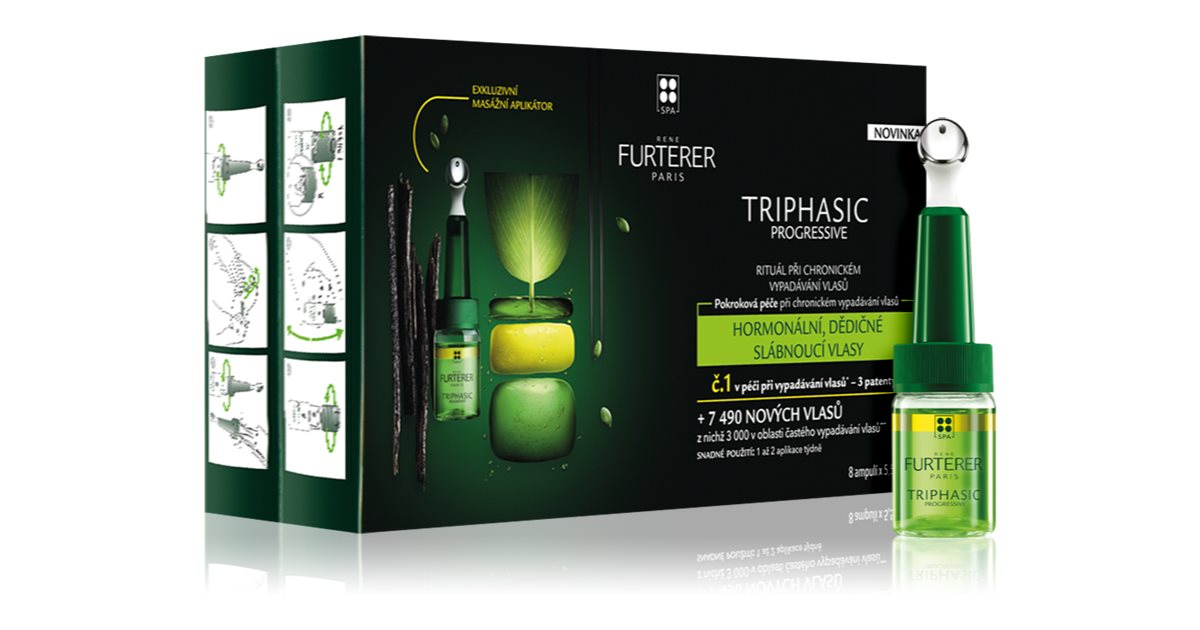 René Furterer Triphasic Progressive tratamiento completo para la caída crónica del cabello 8x5,5 ml