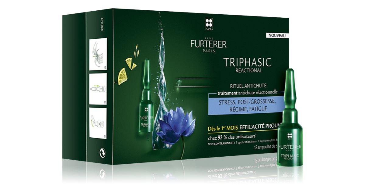 René Furterer Triphasic Reactional komplett kur för reaktivt håravfall 12x5 ml