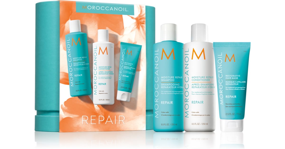 Moroccanoil Repair Kit set per capelli rovinati, trattati chimicamente