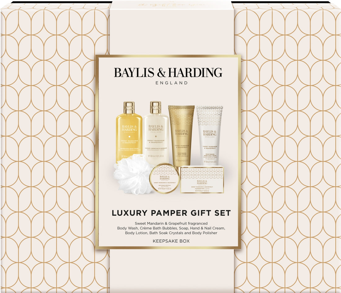 Set, 7 prodotti Baylis &amp; Harding Sweet Mandarin &amp; Grapefruità Luxury Pamper Gift Set