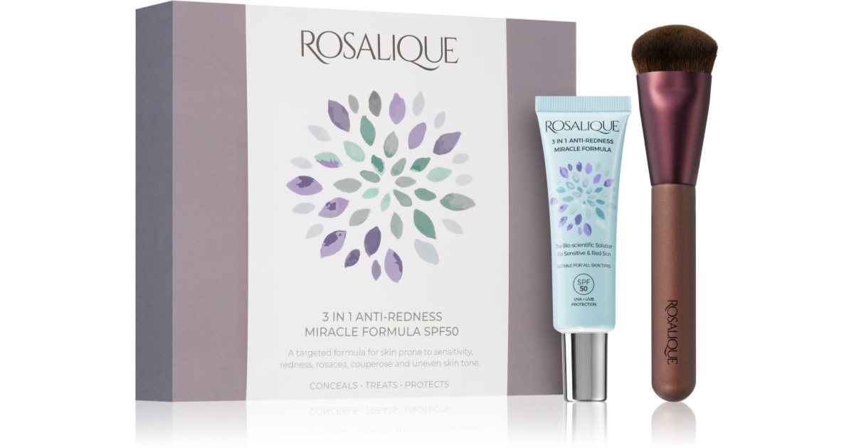 Rosalique Miracle Geschenkbox Puderpinsel 1 ml + Feuchtigkeitscreme für das Gesicht LSF 50 30 ml