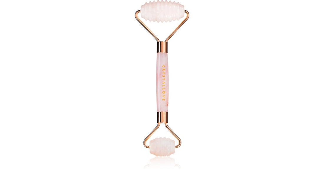 Crystallove Rose Quartz 3D Teeth Roller masážní váleček na obličej 