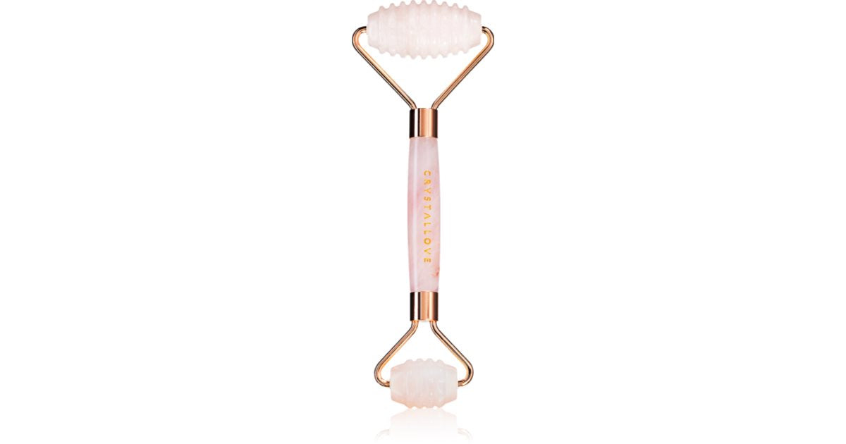 Crystallove Rose Quartz 3D Teeth Roller massagerulle til ansigtet 