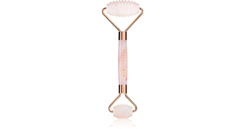 Crystallove Rose Quartz 3D Teeth Roller massagerulle til ansigtet 