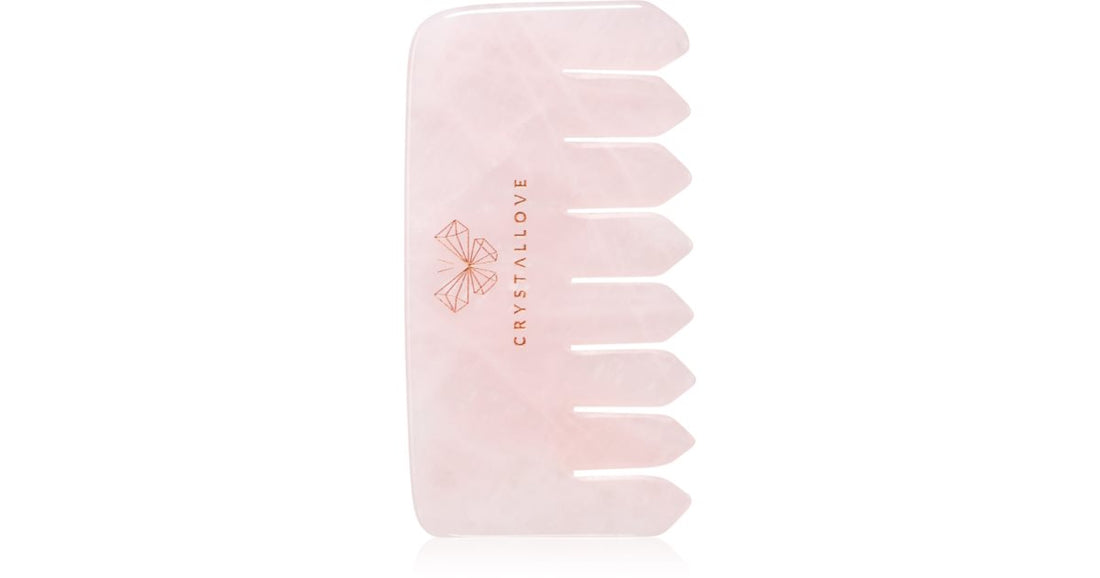 Crystallove Rose Quartz Comb nástroje pro masáž vlasů a těla 