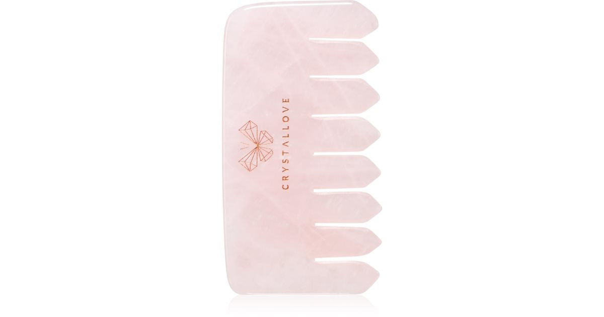 Crystallove Rose Quartz Comb attrezzi per i massaggi per capelli e corpo