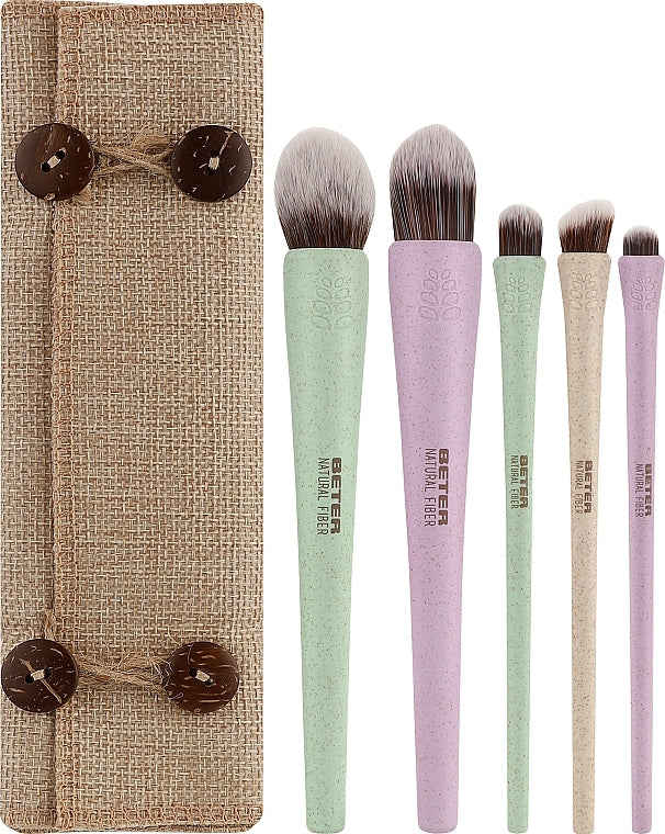 Beter Natural Fiber — set pennelli trucco in fibra naturale, 5 pz
