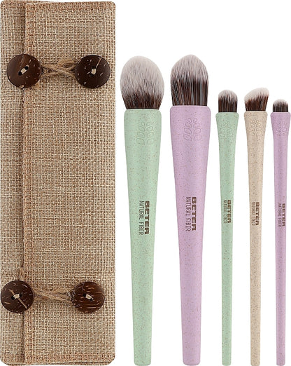 Beter Natural Fiber — set pennelli trucco in fibra naturale, 5 pz