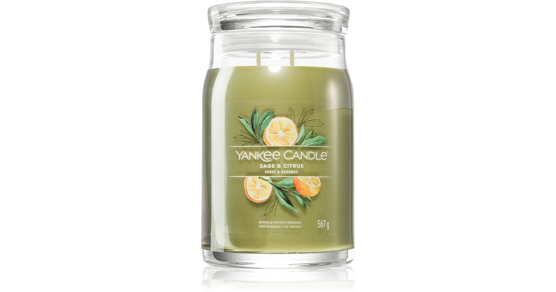 Yankee Candle Sage &amp; Citrus candela profumata Signature 567 g