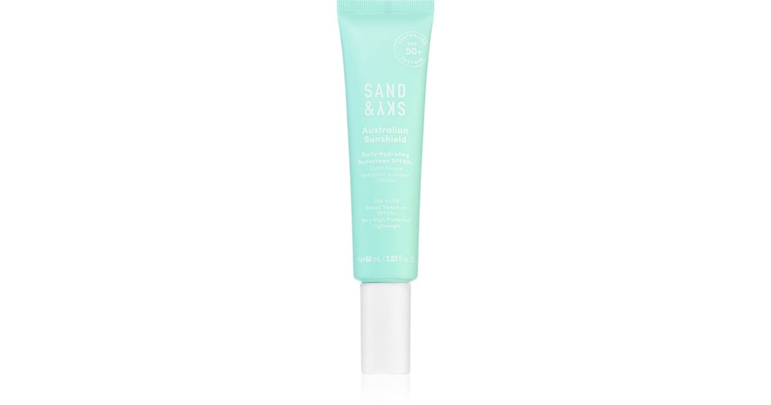 Sand &amp; Sky Australian Sunshield SPF50+ licht beschermende hydraterende gezichtscrème SPF 50+ 60 ml