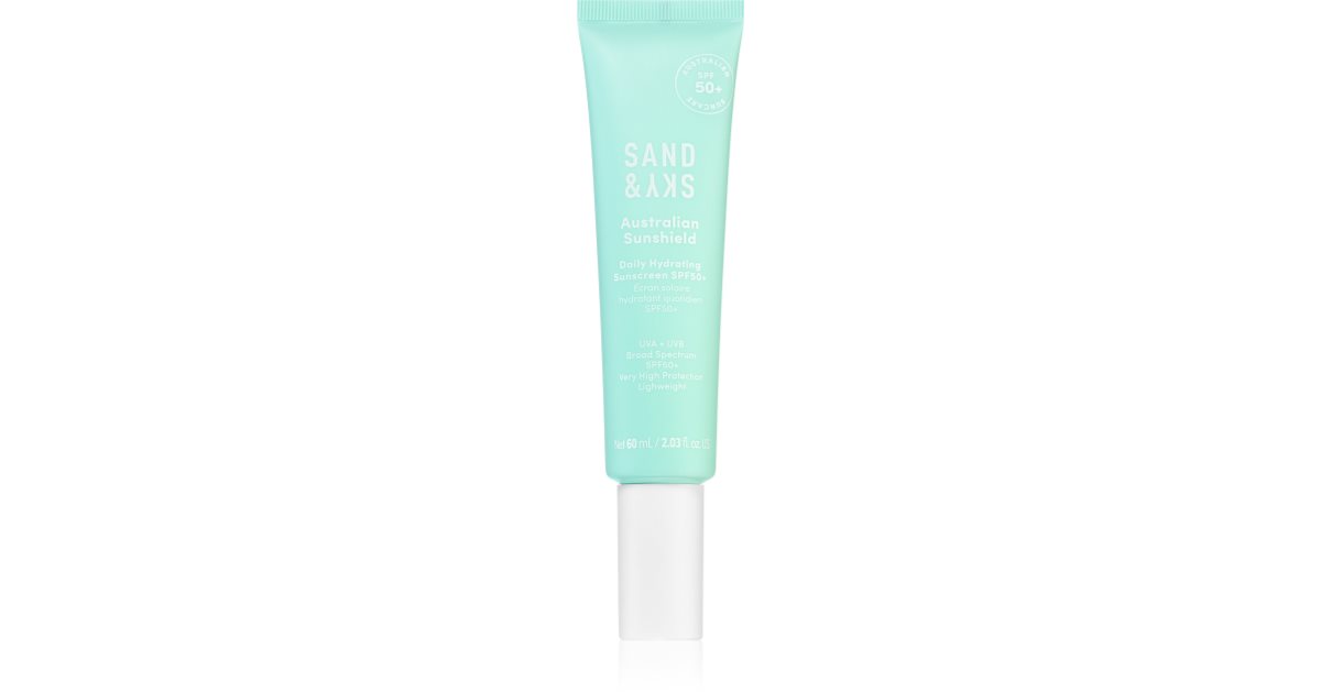 Sand &amp; Sky אוסטרלי Sunshield SPF50+ קרם לחות מגן קל לפנים SPF 50+ 60 מ&quot;ל