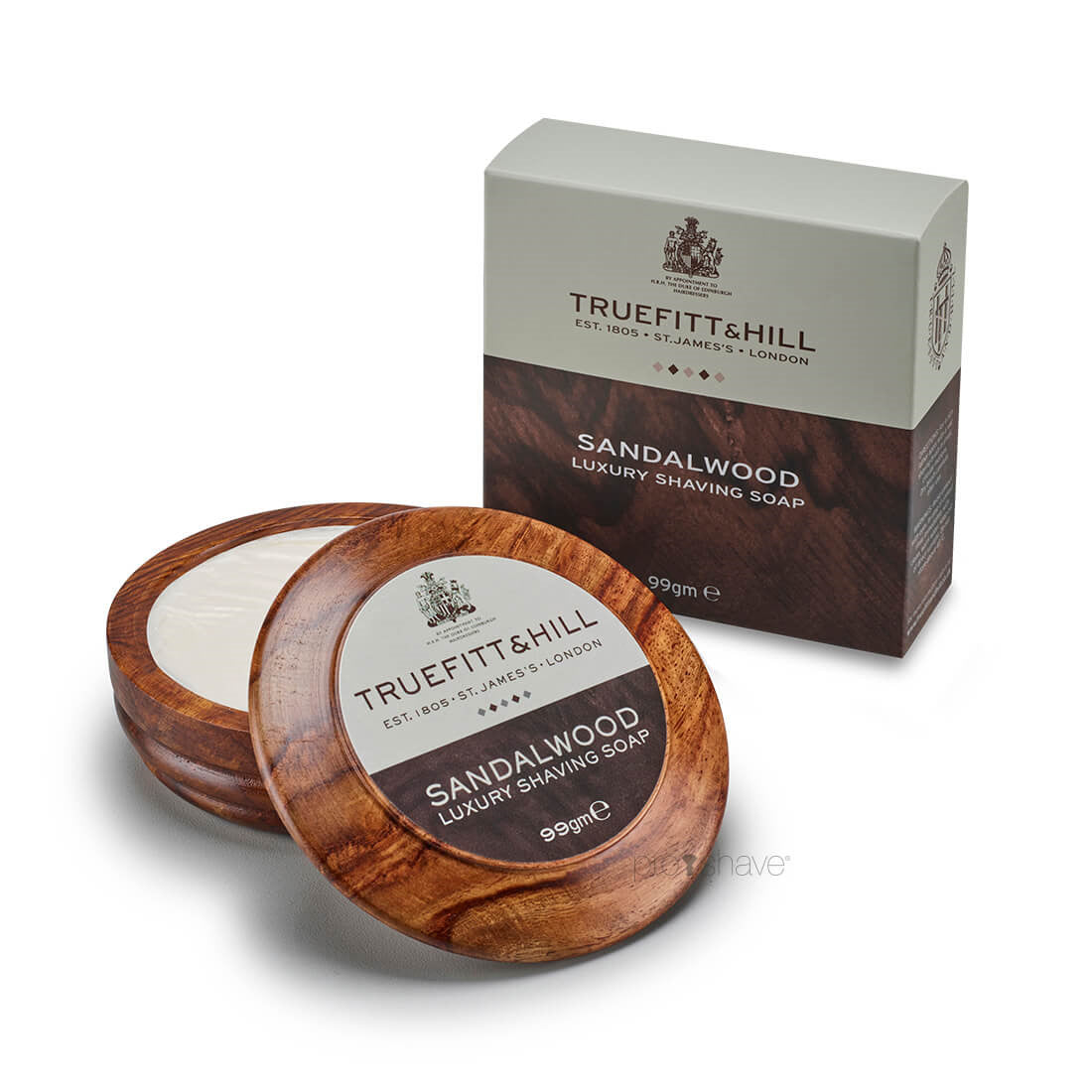 Truefitt &amp; Hill Sandalwood Luxus-Rasierseife in Holzschale 99gr