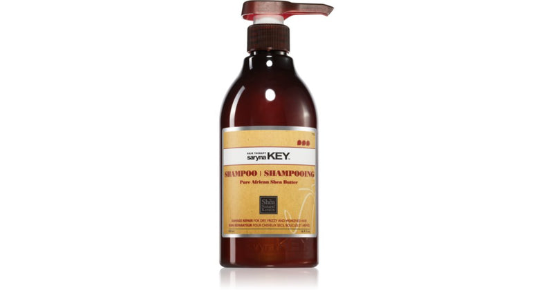 Saryna Key Shampoing réparateur au beurre de karité africain pur pour cheveux secs au beurre de karité 500 ml