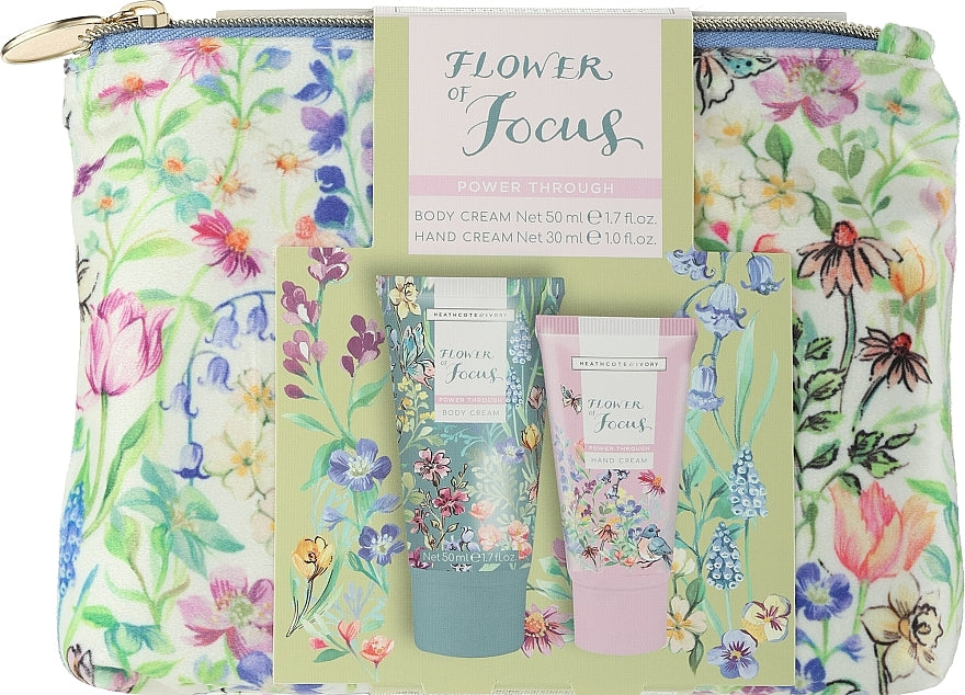 Flower of Focus Power Through Nourish &amp; Glow — set regalo (h/cr 30ml + b/cr 50ml + pochette)