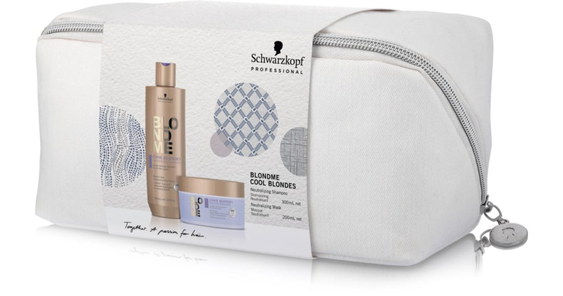 Schwarzkopf Professional Blondme Cool Blondes neutralisierende Geschenkpackung für Gelbtöne, 3 Stück