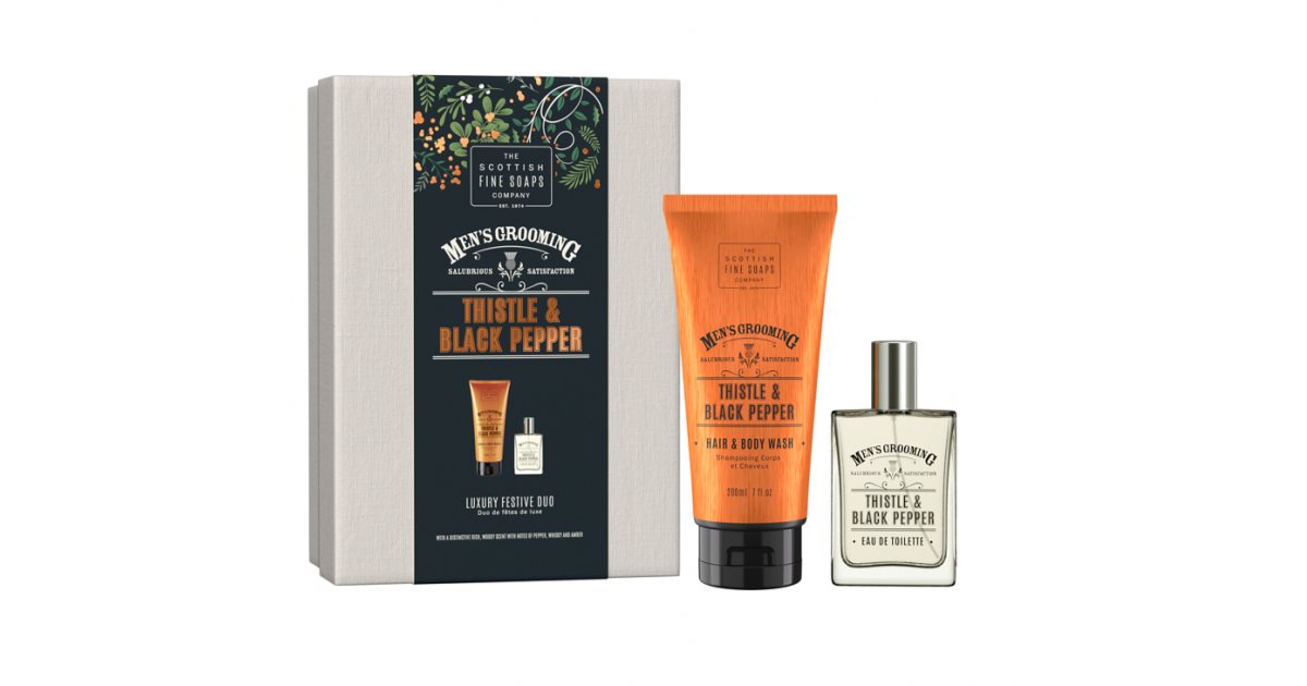 Scottish Fine Soaps Thistle &amp; Black Pepper Luxe feestelijk duo