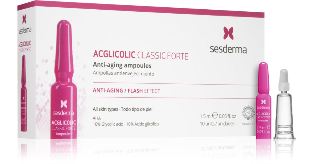 Sesderma Acglicolic Classic Forte fuktighetsgivende anti-rynke serum med AHA syrer 10 x 1,5 ml