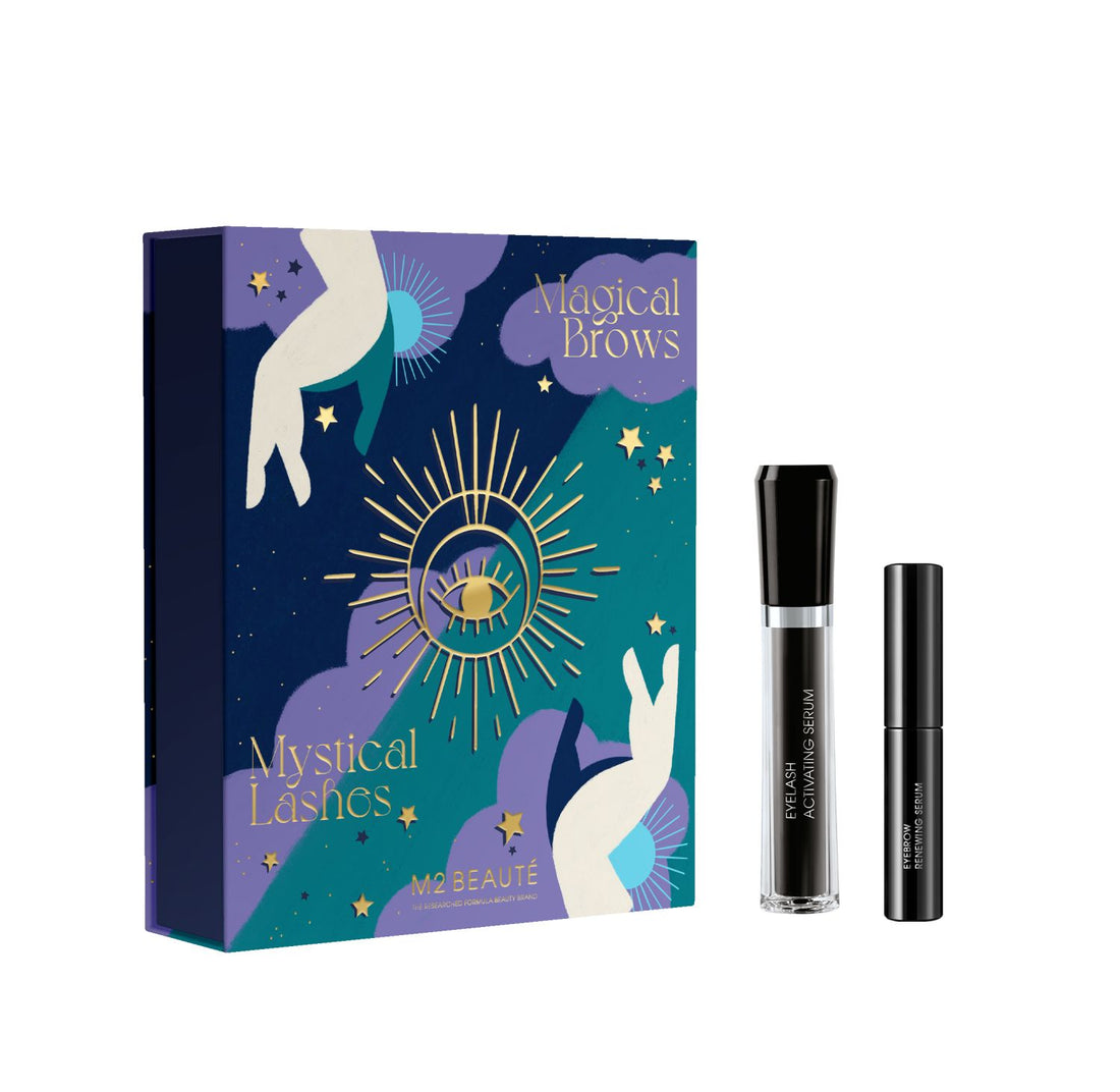 Mystical Holiday Set M2 Beaute: Ser de reînnoire a sprâncenelor 1,5 ml + Ser pentru creșterea genelor fără parabeni 4 ml