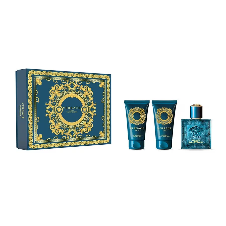 Set Versace Eros: Eau de Toilette da Uomo 50ml + Balsamo Dopobarba e Gel Doccia