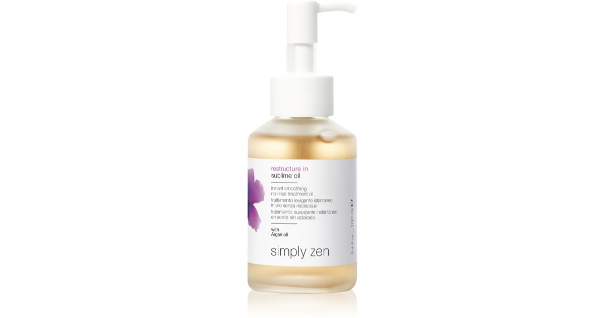 Simply Zen 손상되고 건조한 모발을 위한 리스트럭처 인 스트레이트닝 오일 100 ml