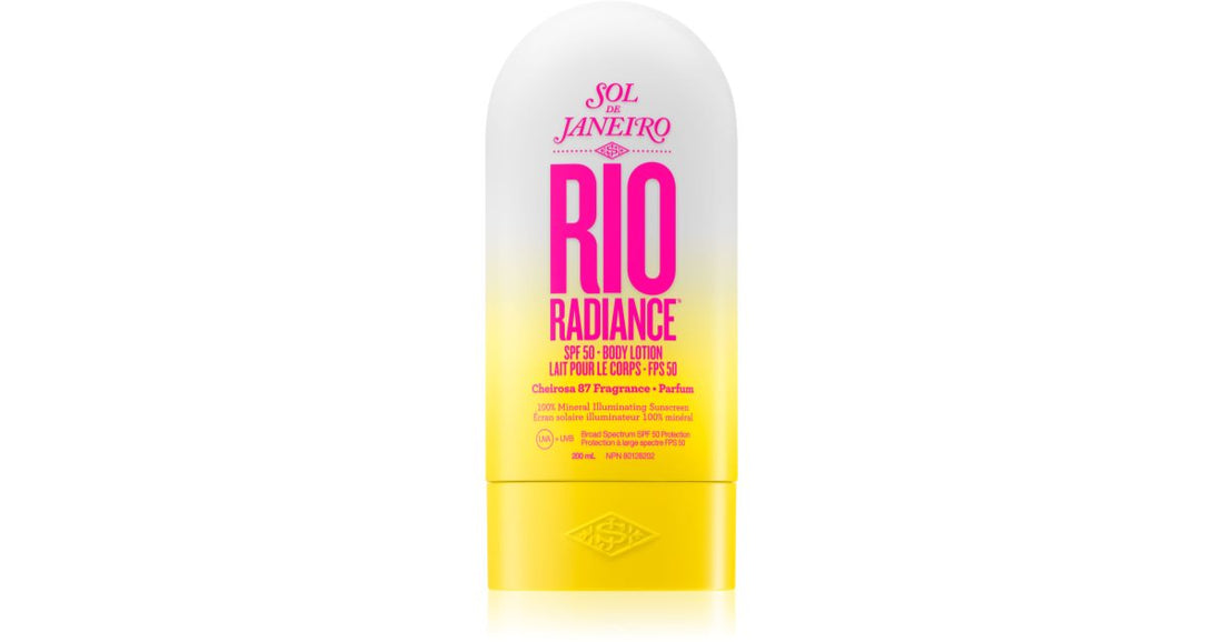 Sol de Janeiro Rio Radiance opplysende og fuktighetsgivende hudbeskyttelse melk SPF 50 200 ml