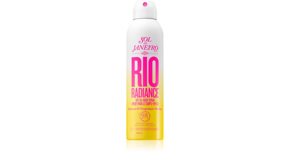 Sol de Janeiro Rio Radiance forfriskende og fugtgivende hudbeskyttelsesspray SPF 50 200 ml