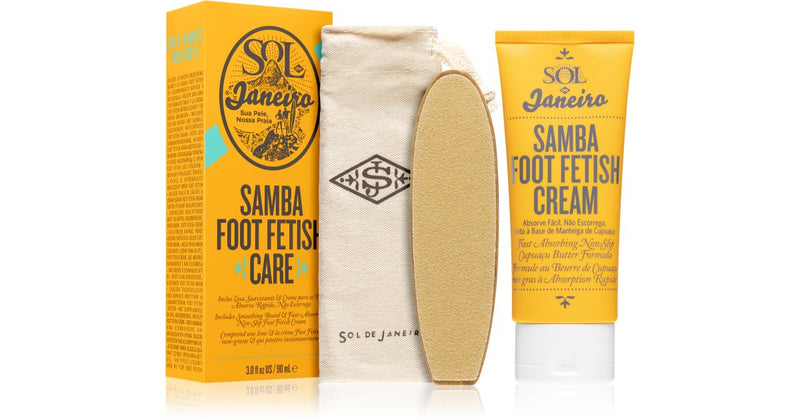 Sol de Janeiro Set de îngrijire Samba Foot Fetish (pentru picioare) cremă emolientă pentru picioare 90 ml + pilă pentru picioare crăpate