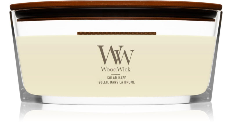 Woodwick Solar Haze duftlys med trævæge (Hearthwick) 453g