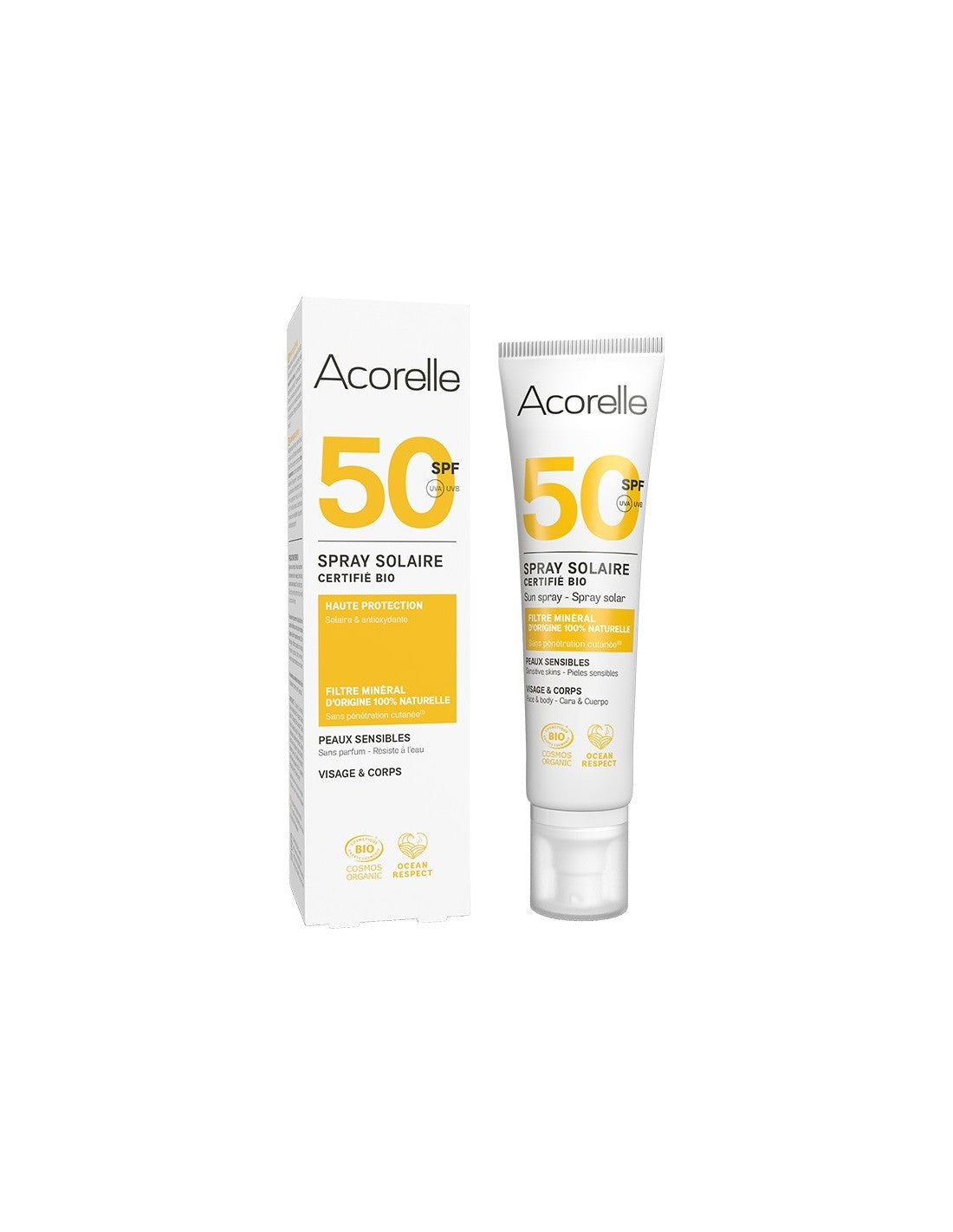 Acorelle Spray Solare Senza Profumo SPF 50 100 ml — Protezione solare corpo